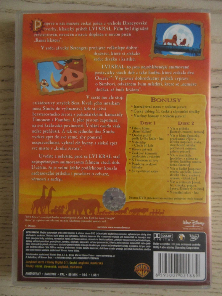 LVÍ KRÁL, 2X DVD FILM