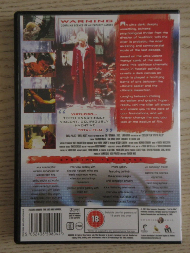 ICHI THE KILLER, GB OBAL, 3X ČESKÉ DVD FILM