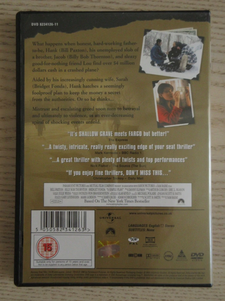 JEDNODUCHÝ PLÁN, B.PAXTON, B.FONDA, GB OBAL, 2X DVD ČESKY