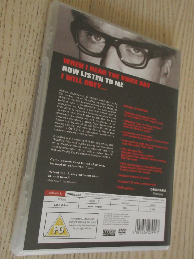 AGENT PALMER, PŘÍPAD IPCRESS, M.CAINE, GB OBAL, 2X DVD ČESKY