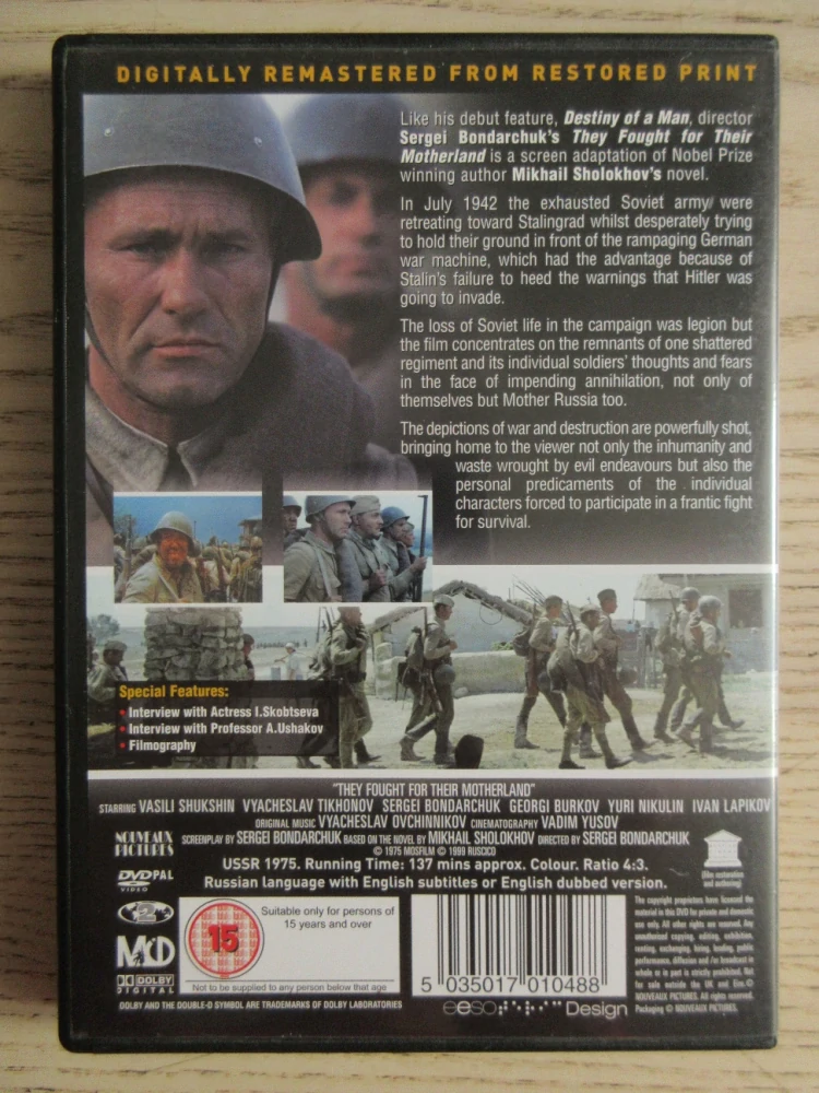 BOJOVALI ZA VLAST, S.BONDARČUK, GB OBAL, ČESKÁ VERZE, 2X DVD FILM