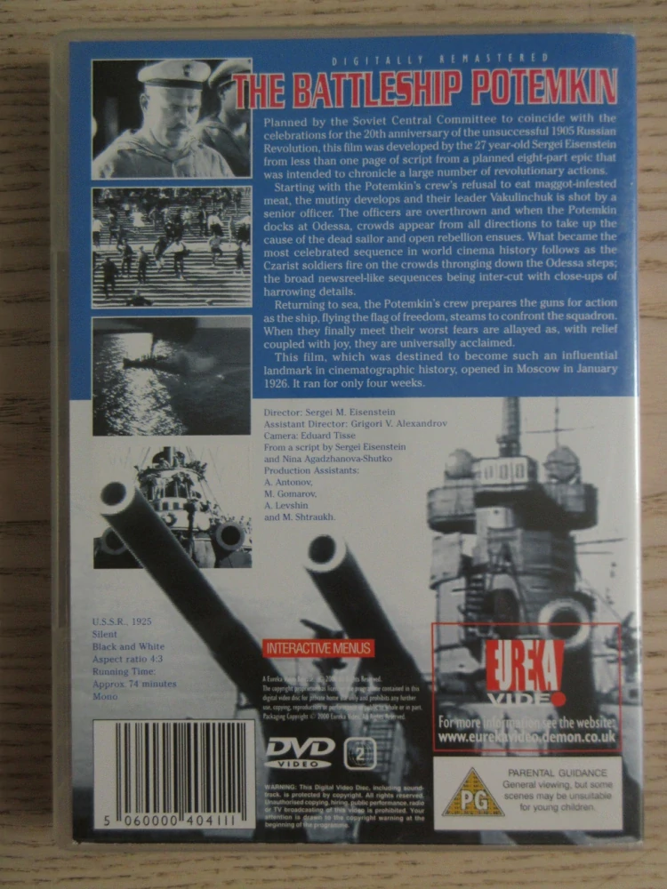 KŘIŽNÍK POTĚMKIN, EJZENŠTEJN, GB OBAL, ČESKÁ VERZE, 3X DVD FILM