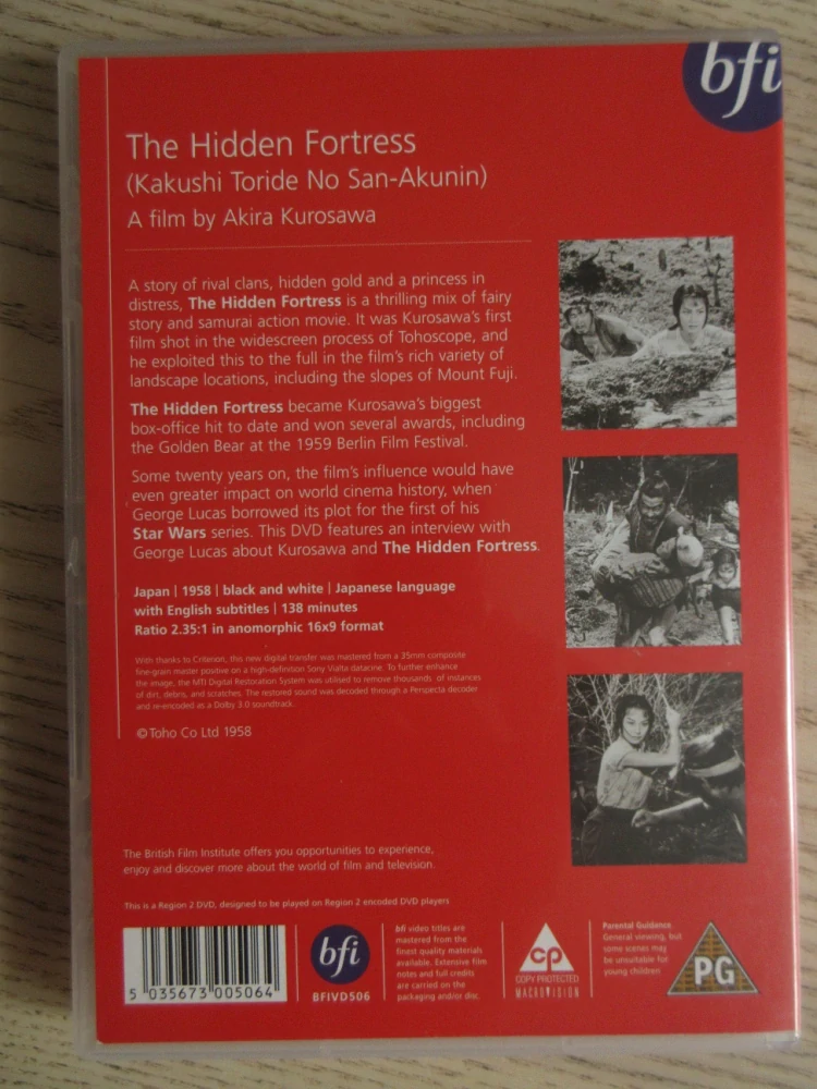 TŘI Z PEVNOSTI, T.MIFUNE, A.KUROSAWA, GB OBAL, ČESKÉ TIT., 2XDVD FILM