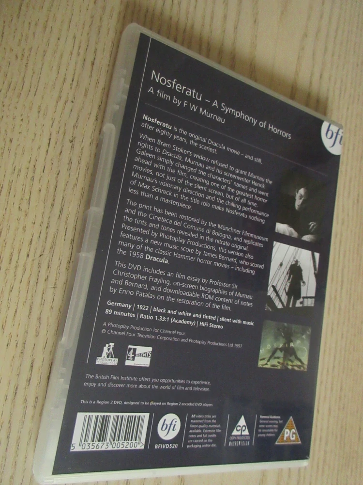 NOSFERATU SYMFONIE HRŮZY, GB OBAL, ČESKÉ TIT., 2XDVD FILM