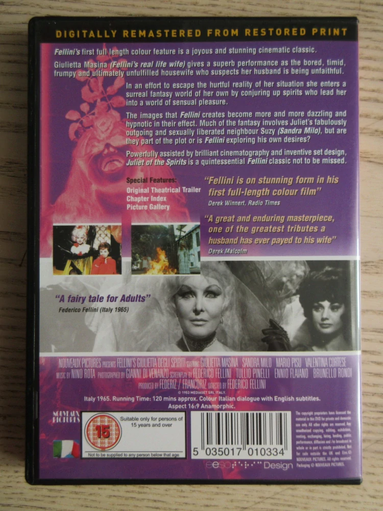 GIULIETTA A DUCHOVÉ, FELLINI, GB OBAL, ČESKÁ VERZE, 2XDVD FILM