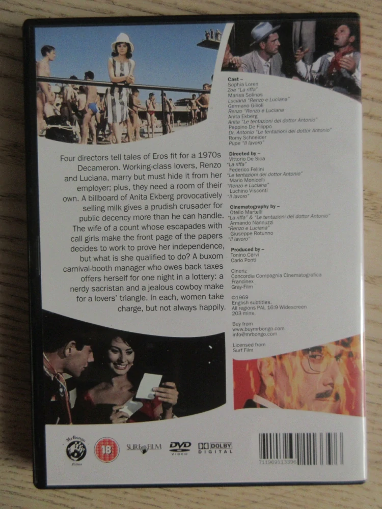 BOCCACCIO 70, FELLINI, S.LOREN, GB OBAL, ČESKÁ VERZE, 2XDVD FILM