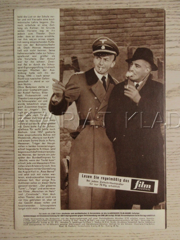 GENERÁL DELLA ROVERE, V. DE SICA, H. MESSEMER, R. ROSSELLINI, BIO PROGRAM Č. 05232