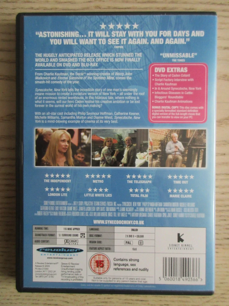 SYNECDOCHE, NEW YORK, GB OBAL, 2X DVD FILM