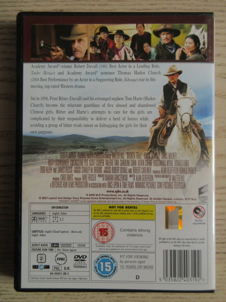 BROKEN TRAIL, R. DUVALL T. H. CHURCH, GB OBAL, 2X DVD FILM