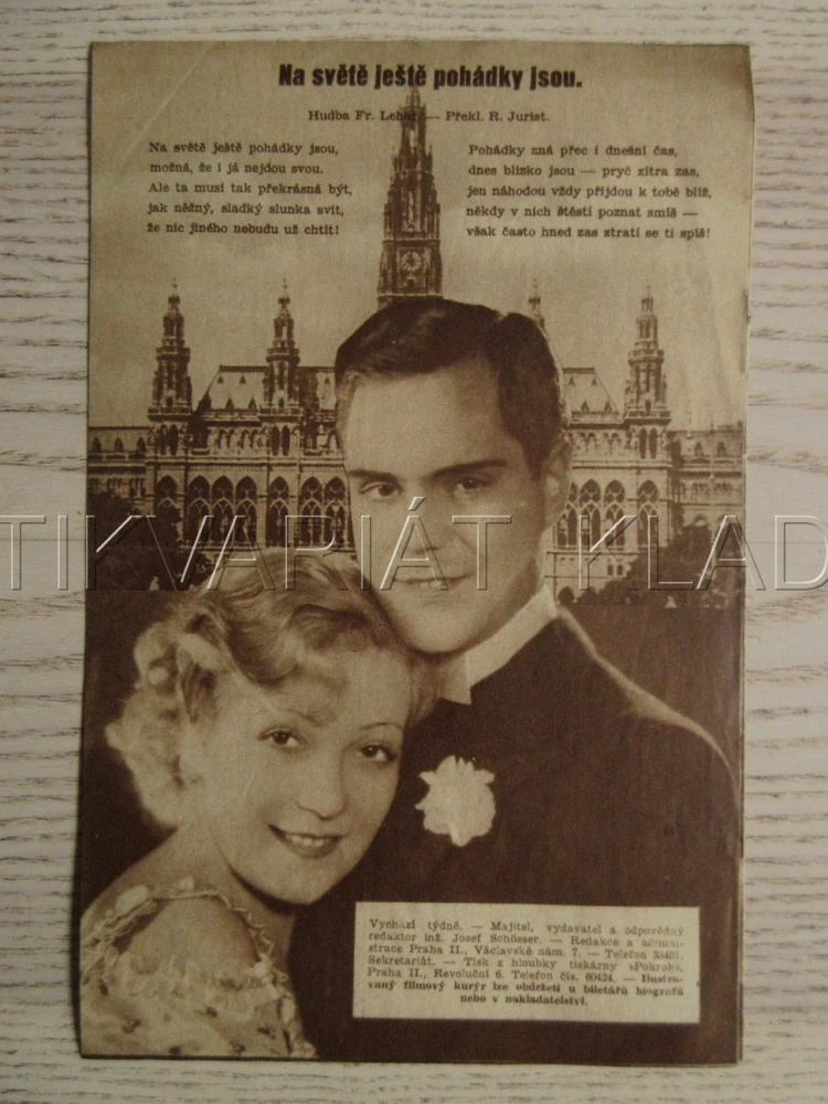 BYL JEDNOU JEDEN VALČÍK, R: V. JANSON, M. EGGERTHOVÁ, H. BLASS, P. HORBIGER, BIO PROGRAM ZŠ Č. 94, 1932