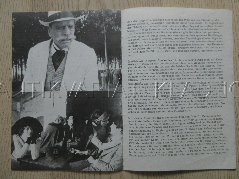 XX. STOLETÍ, 1900, G. DÉPARDIEU, R. DE NIRO, B. LANCASTER, BIO PROGRAM Č. 192