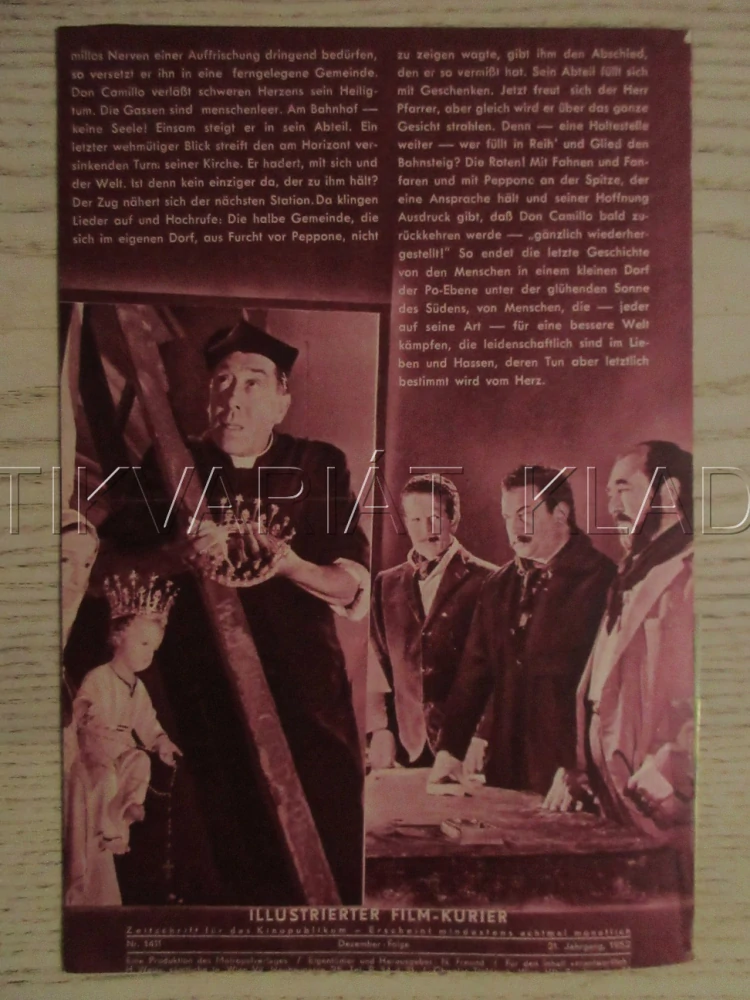 MALÝ SVĚT DONA CAMILLA, FERNANDEL, G. CERVI, SYLVIE, FILM FR, FILM KURIER VBŠ Č. 1356