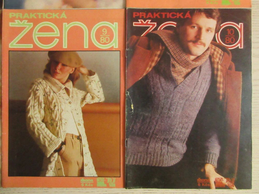 8X ČASOPIS PRAKTICKÁ ŽENA, R. 1977 A 1980, HÁČKOVÁNÍ, ODĚVY, MÓDA, **an