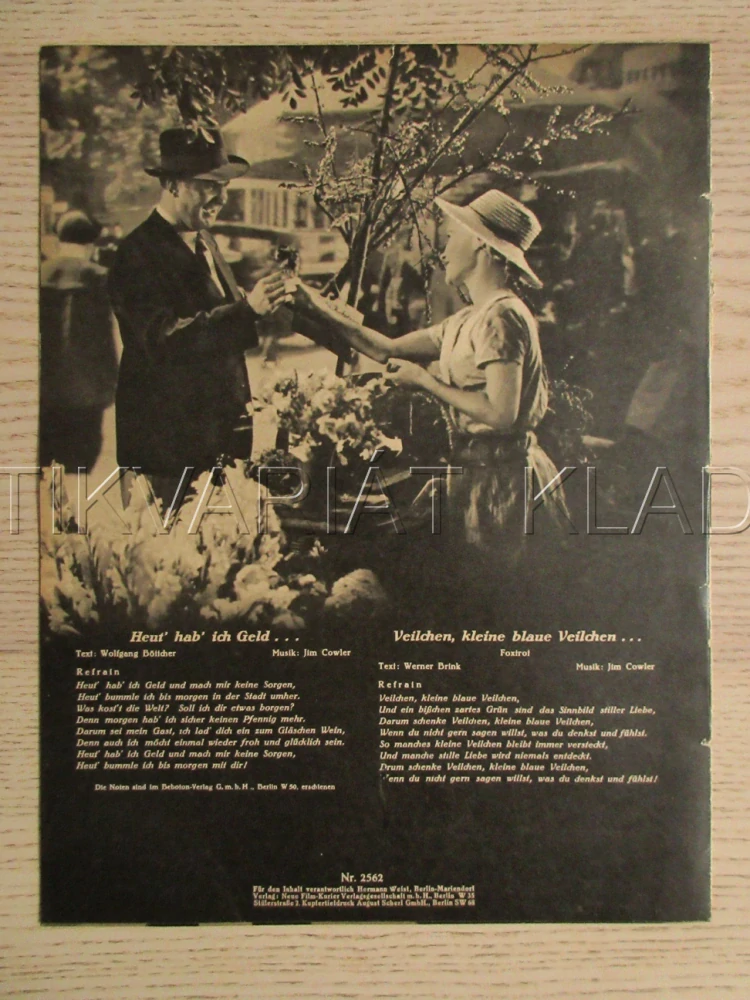 DAS VEILCHEN VOM POTSDAMER PLATZ, P. W. KRÜGER, E. ELSTER, F. KAMPERS, FILM SRN, FILM KURIER VBŠ Č. 2562