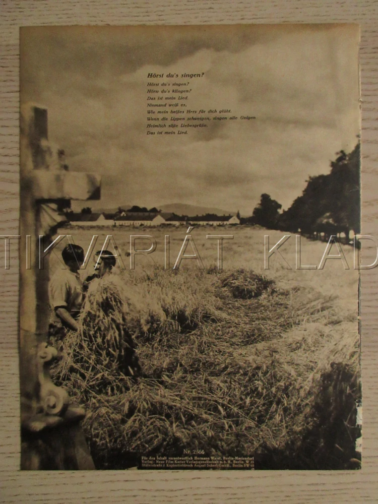 ERNTE, A. SOMLAY, A. HÖRBIGER, P. WESSELY, FILM RAKOUSKO, FILM KURIER VBŠ Č. 2566