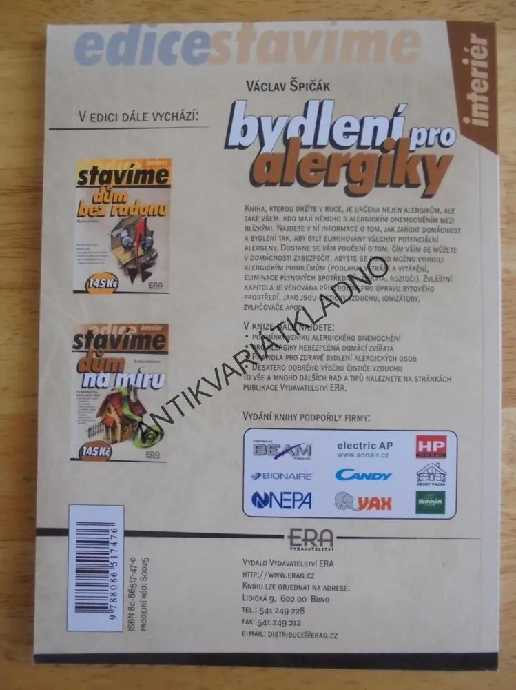 BYDLENÍ PRO ALERGIKY, EDICE STAVÍME, INTERIÉR, ŠPIČÁK, **an
