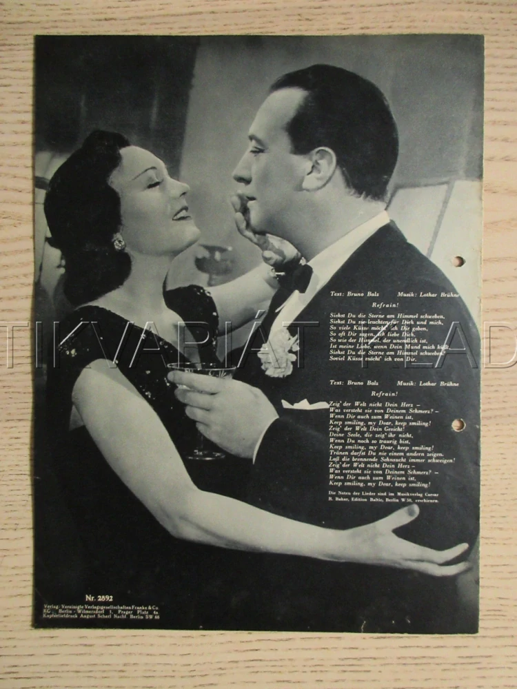DIE NACHT DER ENTSCHEIDUNG, P. NEGRI, H. ZESCH-BALLOT, E. JÜRGENSEN, FILM NĚM. ŘÍŠE, FILM KURIER VBŠ Č. 2892