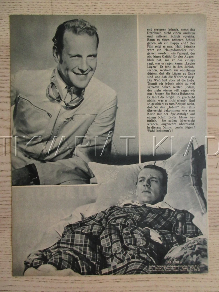 SAMÉ LŽI, R: H. RÜHMANN, A. MATTERSTOCK, P. BILDT, FILM NĚM. ŘÍŠE, FILM KURIER VBŠ Č. 2909