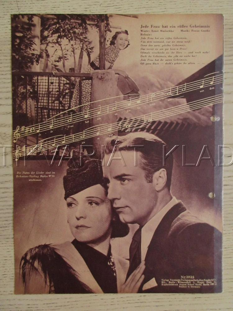 DOBRODRUŽSTVÍ POKRAČUJE, P. KEMP, J. HEESTERS, M. V. TASNADY, FILM NĚM. ŘÍŠE, FILM KURIER VBŠ Č. 2925