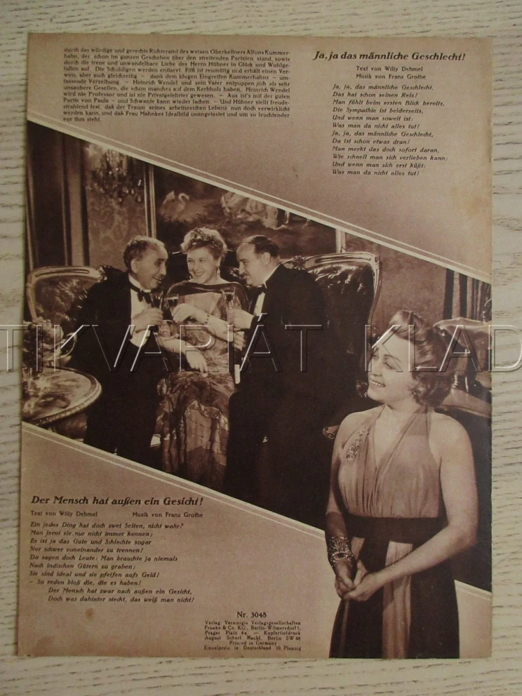 OBCHOD VEDE VDOVA, I. WÜST, G. WEIER, T. LINGEN, FILM NĚM. ŘÍŠE, FILM KURIER VBŠ Č. 3048
