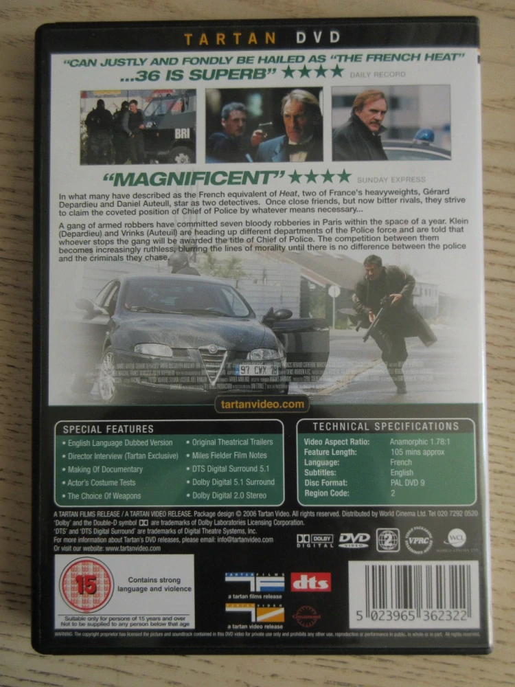 VÁLKA POLICAJTŮ, D. AUTEUIL, G. DEPARDIEU, GB OBAL, ČESKÁ VERZE, 2X DVD FILM