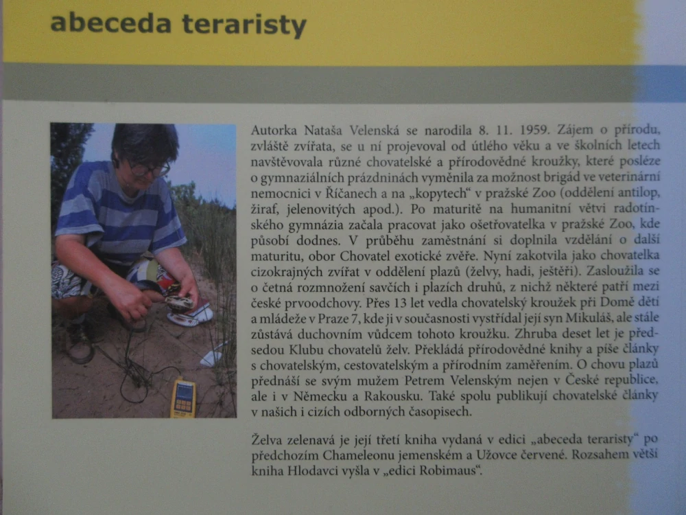 ŽELVA ZELENAVÁ, NATAŠA VELENSKÁ, **an