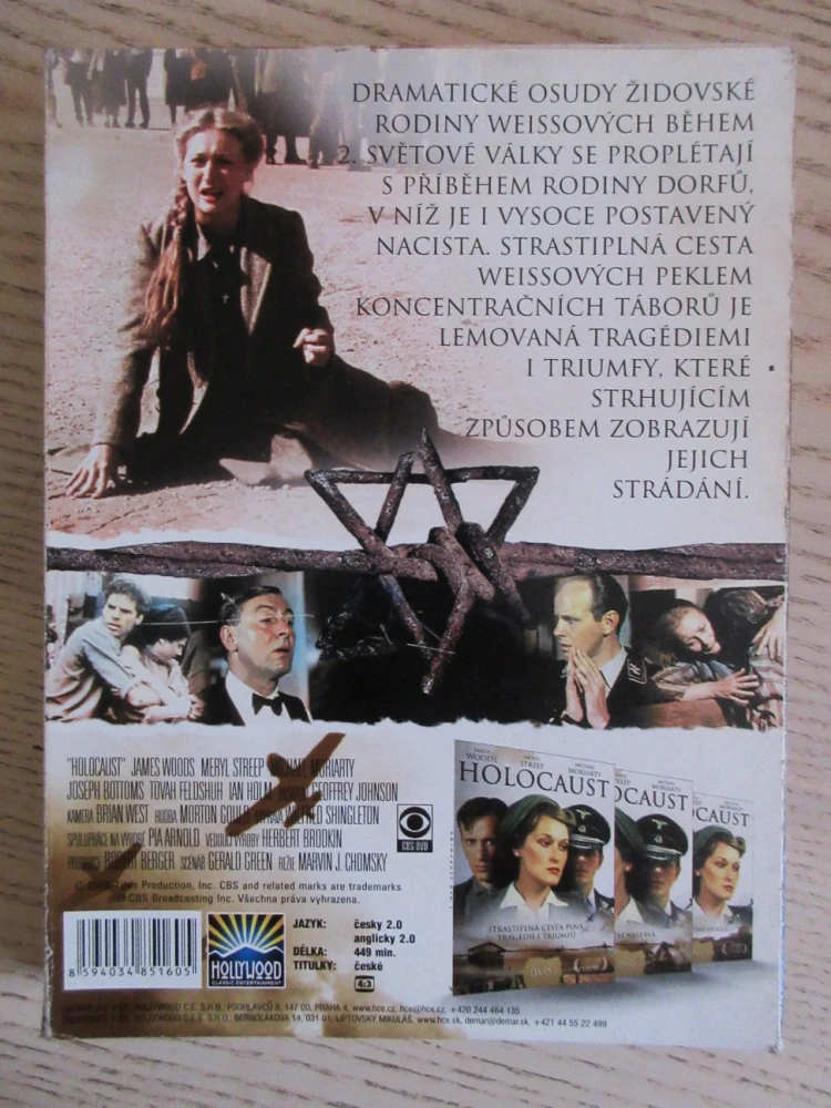 HOLOCAUST, J. WOODS, M. STREEP, M. MORIARTY, 3X DVD FILM VÁLKA