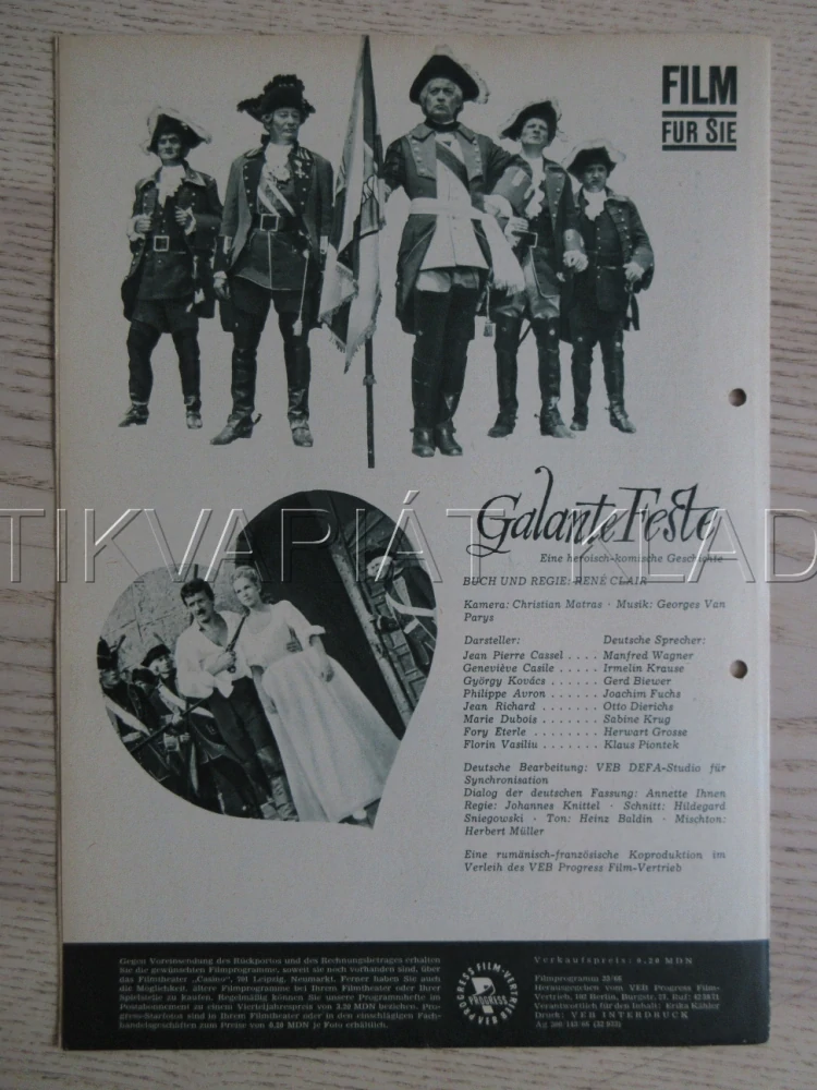 GALANTNÍ SLAVNOSTI, J. P. CASSEL, BIO PROGRAM ČŠ-2 Č. 202