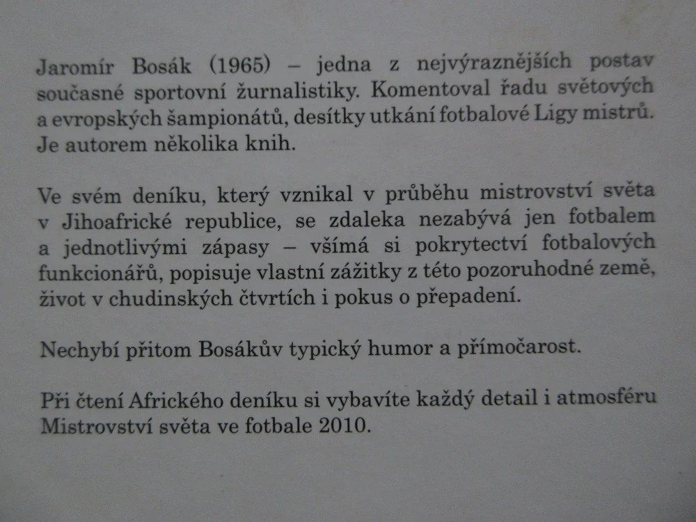 AFRICKÝ DENÍK JAROMÍRA BOSÁKA, JAROMÍR BOSÁK, **an