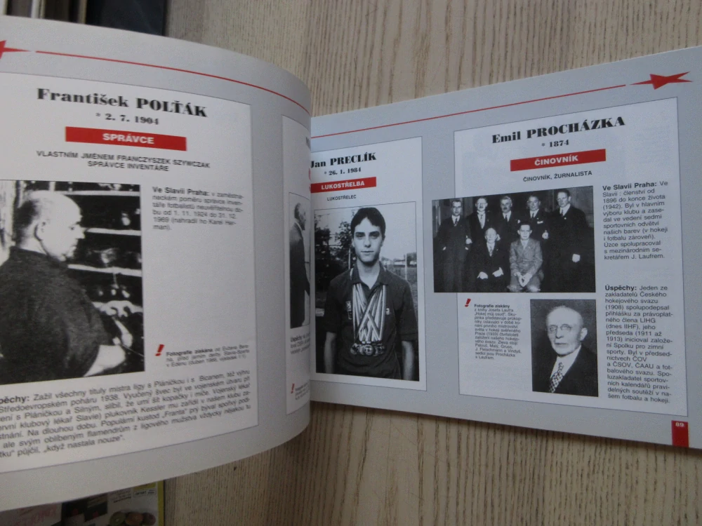 ALBUM SLAVNÝCH POSTAV SPORTOVNÍHO KLUBU SLAVIA PRAHA 1892-2002, VLADIMÍR ZÁPOTOCKÝ, **an