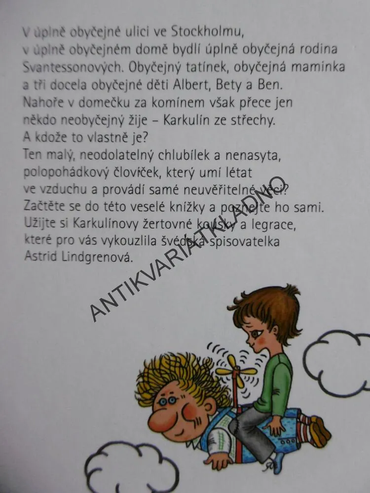 KARKULÍN ZE STŘECHY, ASTRID LINDGRENOVÁ, ZMATLÍKOVÁ, **an