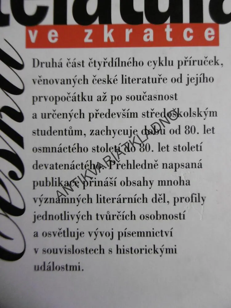 ČESKÁ LITERATURA VE ZKRATCE, 2, SVOZIL, 