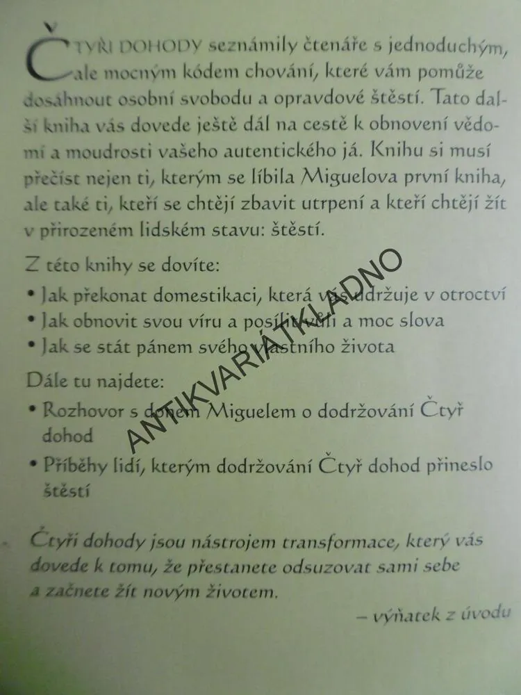 ČTYŘI DOHODY, PRACOVNÍ KNIHA, DON MIGUEL RUIZ, **an