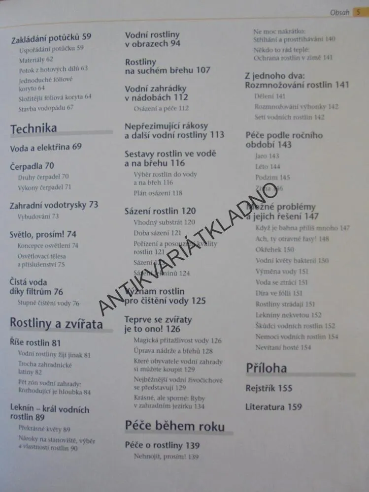 VODOPÁDY, JEZÍRKA, POTŮČKY, ZAHRADA, HOBBY