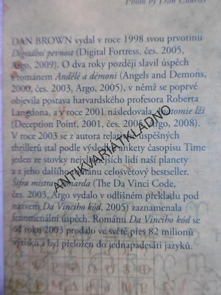 ZTRACENÝ SYMBOL, DAN BROWN, **an