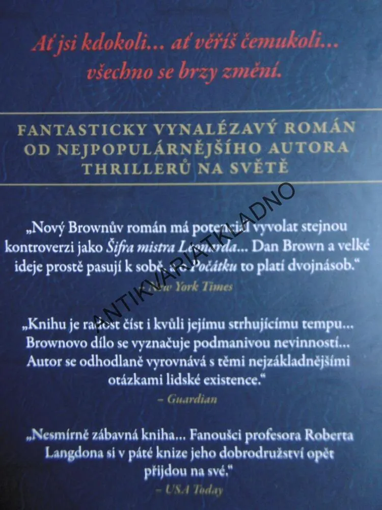 POČÁTEK, DAN BROWN,