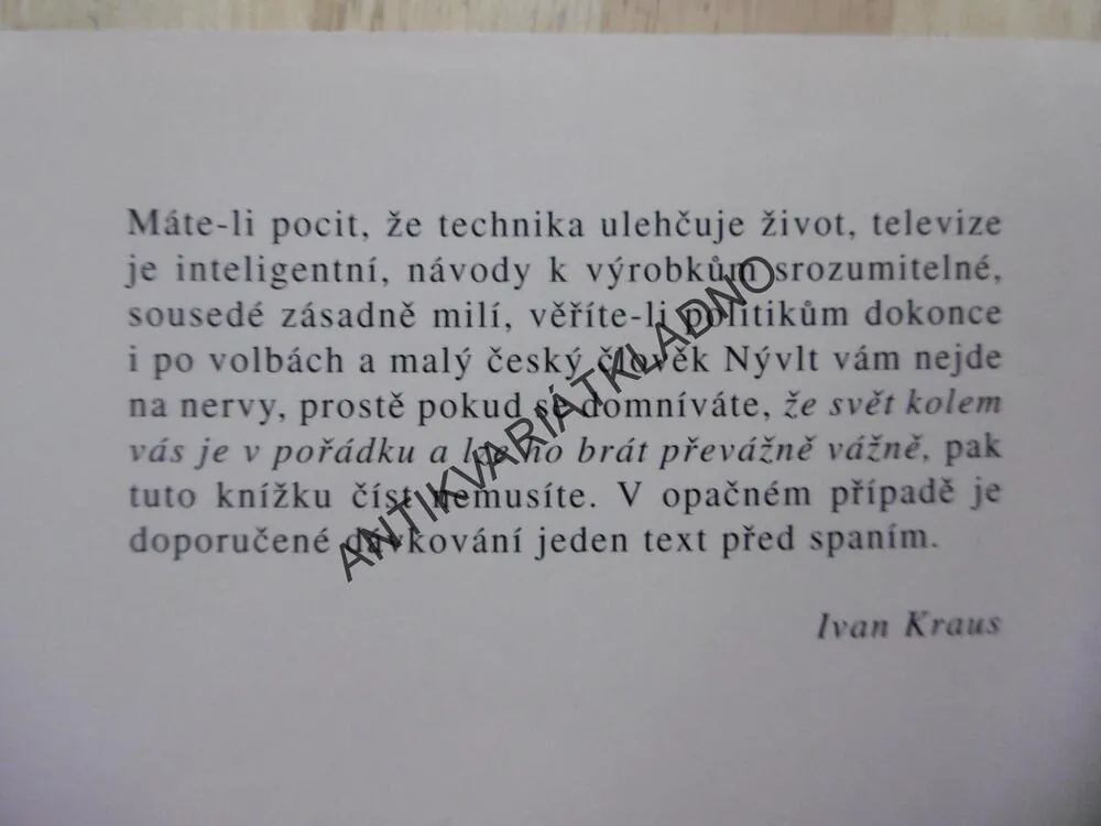 MUŽ POD VLASTNÍM DOHLEDEM, IVAN KRAUS, ADOLF BORN, **an