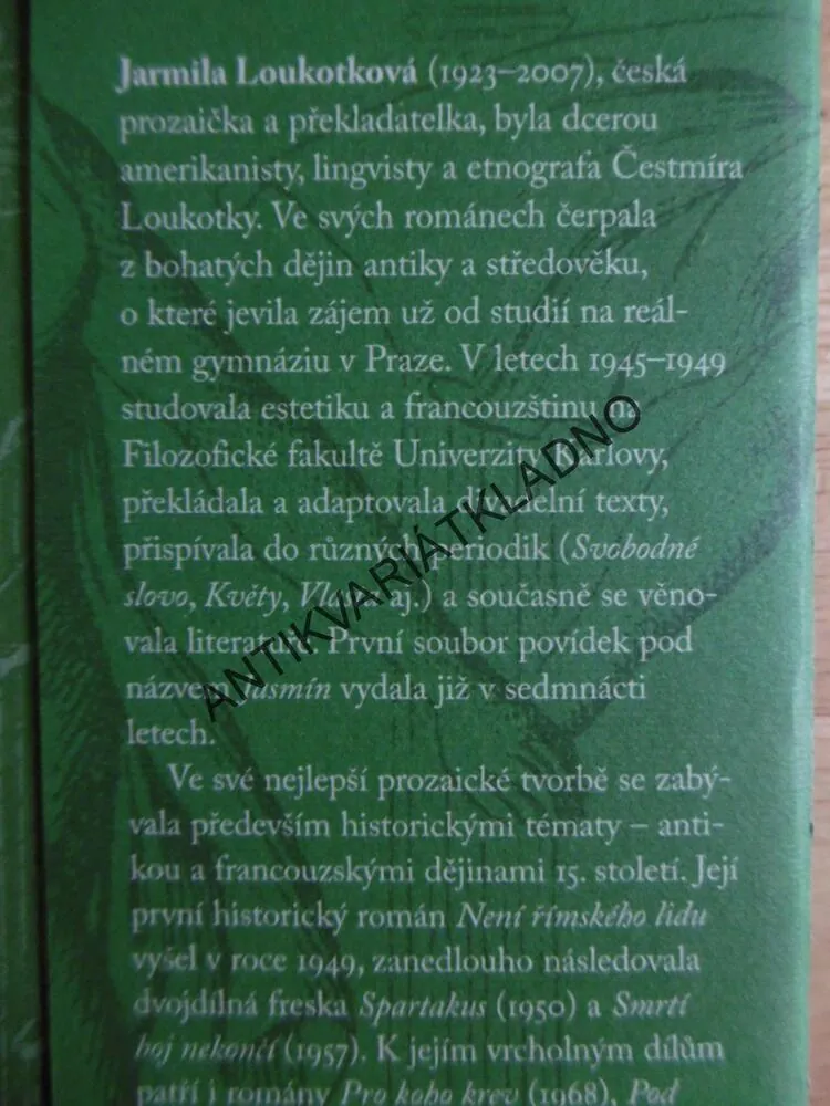 KŘIK NEVIDITELNÝCH PÁVŮ, JARMILA LOUKOTKOVÁ, **an
