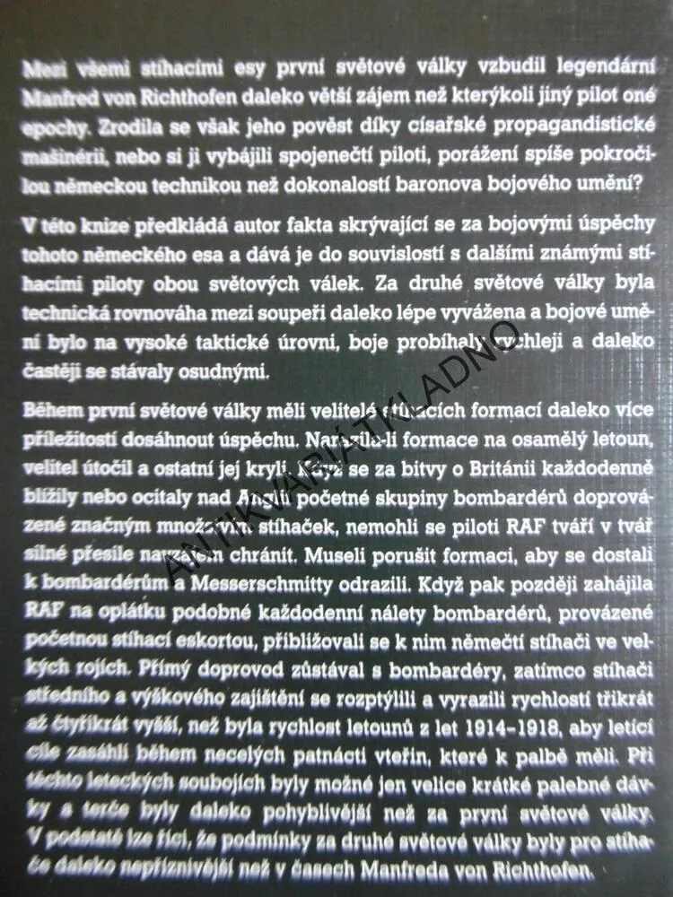 VON RICHTHOFEN, LEGENDÁRNÍ LETEC, BICKERS, **an