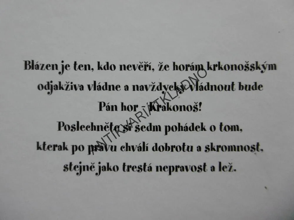 KRAKONOŠOVY POHÁDKY, HANA PRIMUSOVÁ, **an