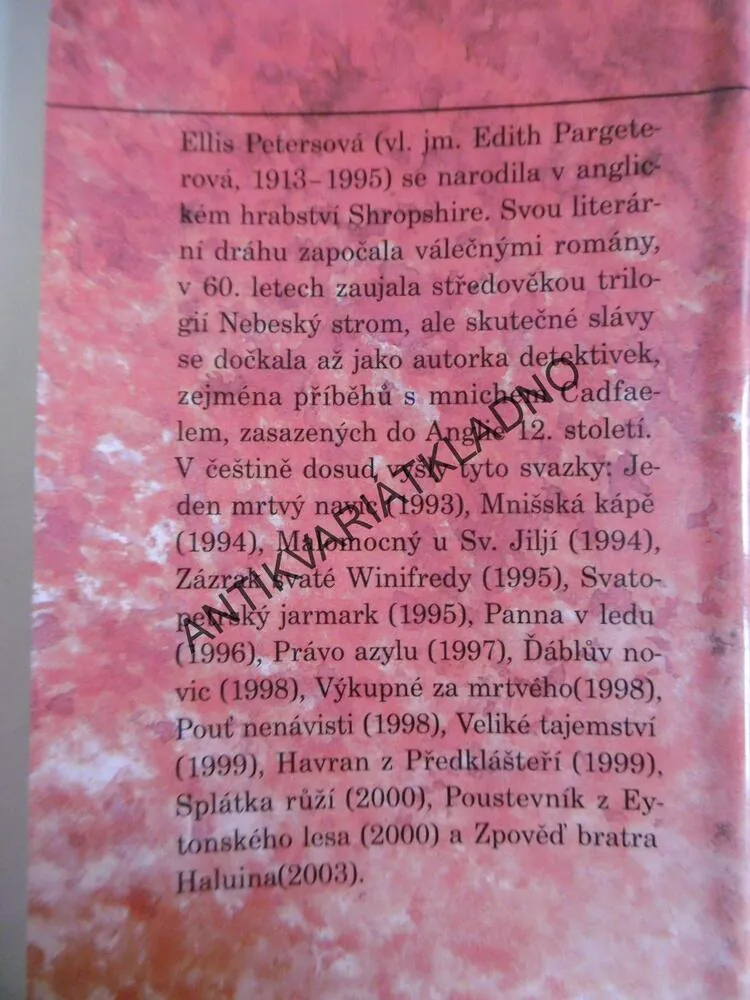 KACÍŘŮV UČEŇ, 16. PŘÍPAD BRATRA CADFAELA, ELLIS PETERSOVÁ, **an