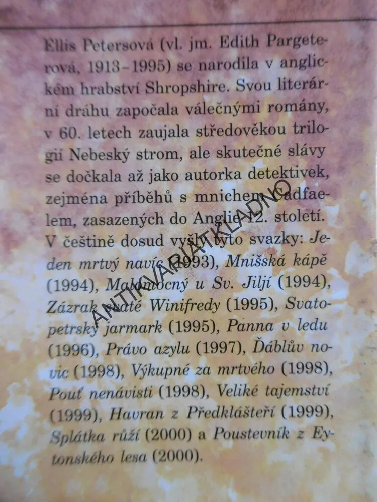 HRNČÍŘOVO POLE, 17. PŘÍPAD BRATRA CADFAELA, ELLIS PETERSOVÁ, **an