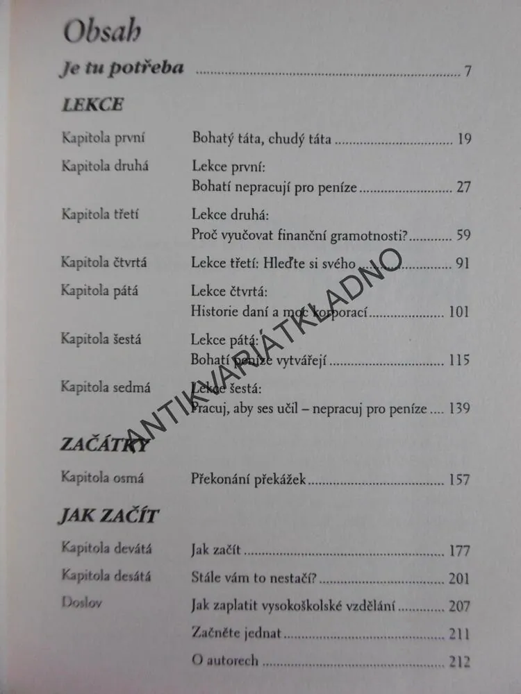 BOHATÝ TÁTA CHUDÝ TÁTA , KIYOSAKI, **an