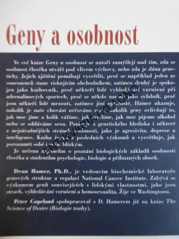 GENY A OSOBNOST, DEAN HAMER, 