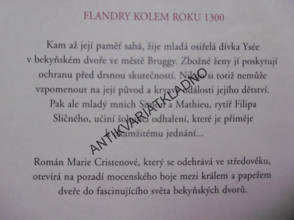 POŽÁR V KLÁŠTEŘE, MARIE CRISTENOVÁ