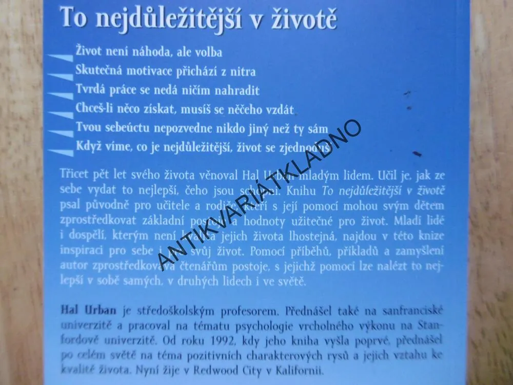 TO NEJDŮLEŽITĚJŠÍ V ŽIVOTĚ, HAL URBAN,