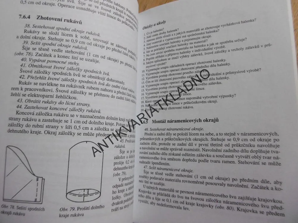 ODĚVNÍ TECHNOLOGIE, 2., VELÍKOVÁ, **an