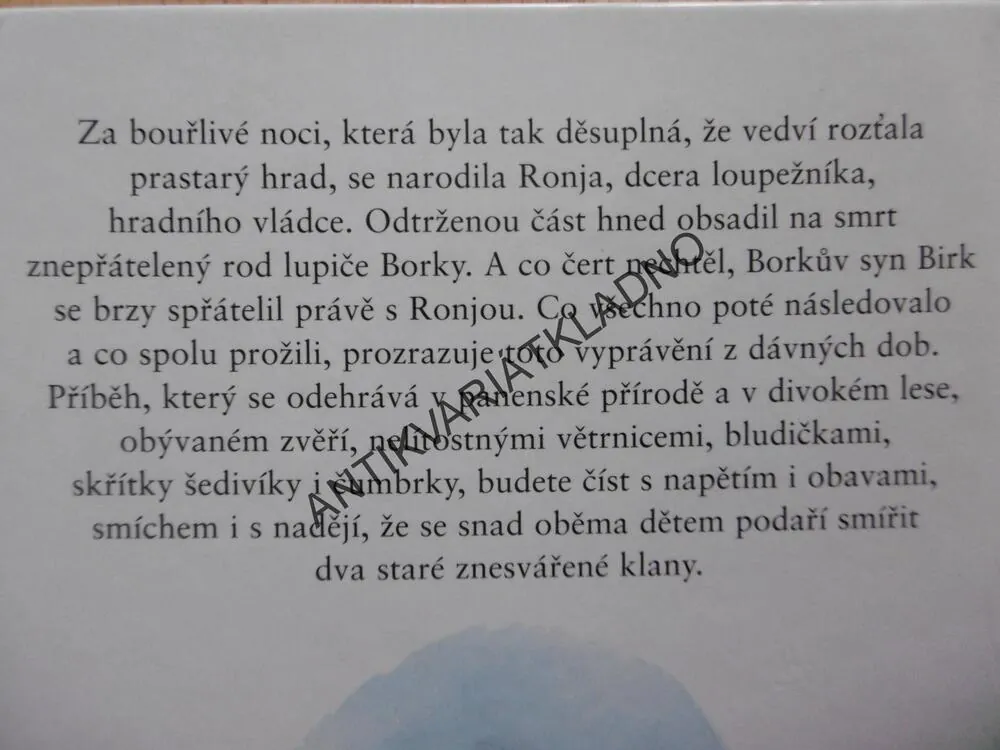 RONJA, DCERA LOUPEŽNÍKA, ASTRID LINDGRENOVÁ,KYŠKOVÁ