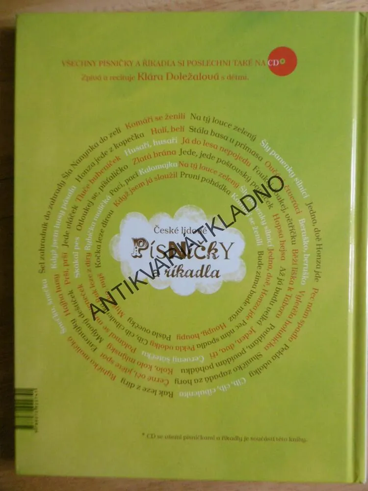ČESKÉ LIDOVÉ PÍSNIČKY A ŘÍKADLA, MALOVANÉ ČTENÍ, včetně CD, **an