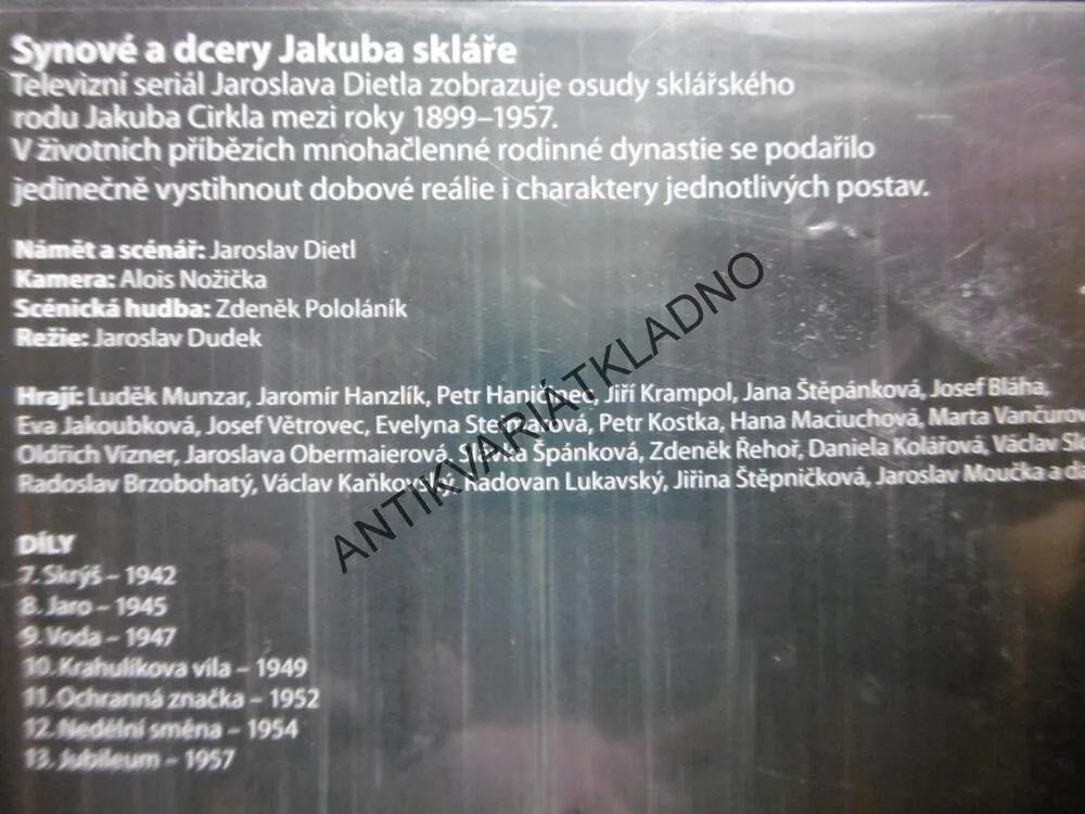 SYNOVÉ A DCERY JAKUBA SKLÁŘE 1-13, 13 DVD FILM SERIÁL ČR